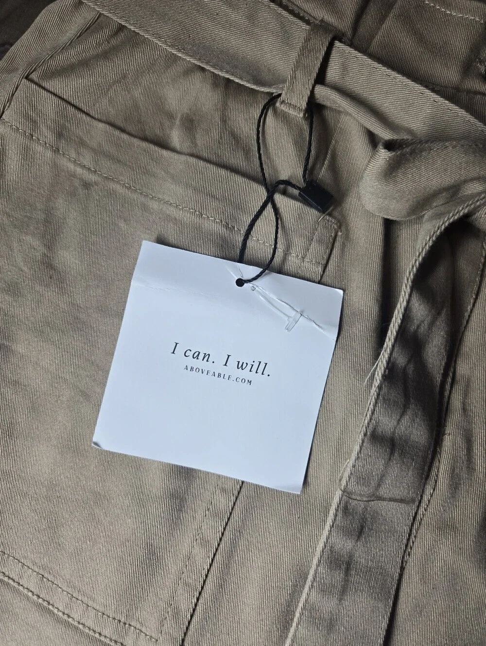 NWT Above Able Blu Pepper Tan Paperbag Waist Mini Skirt with Tie Women's Small